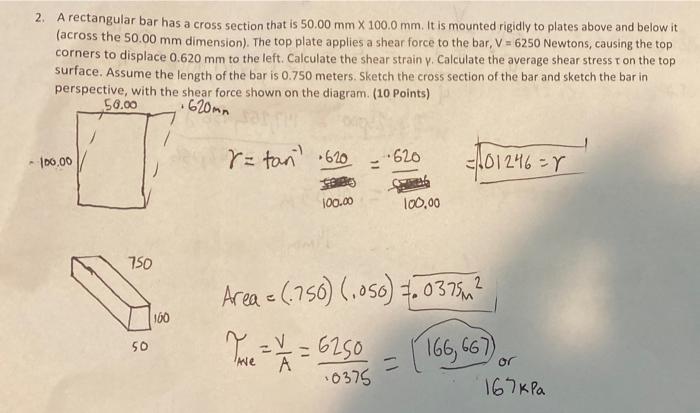 Solved 2. A rectangular bar has a cross section that is | Chegg.com