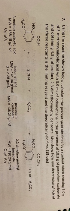 Solved 7. Using The Reaction Shown Below, Calculate The | Chegg.com