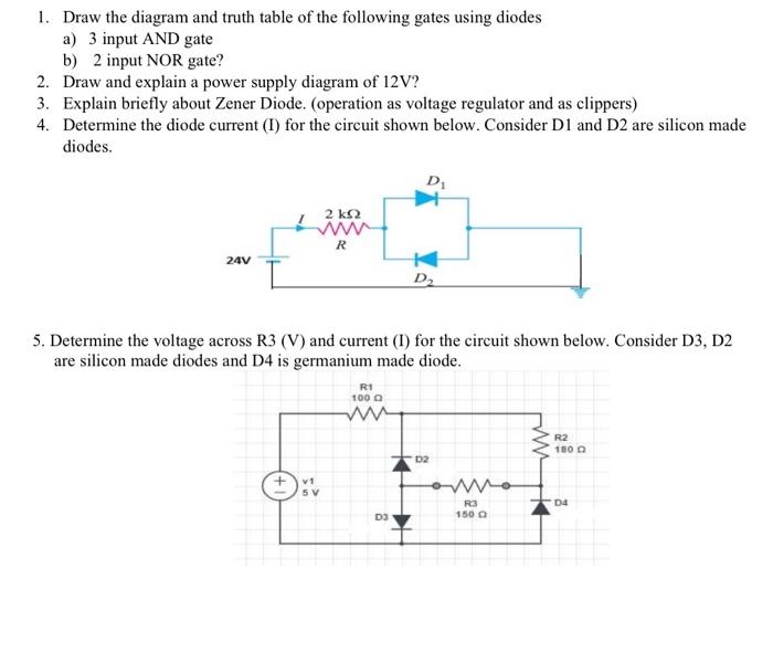 Solved 1. Draw the diagram and truth table of the following | Chegg.com