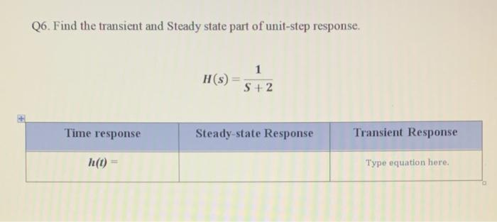 Solved Q6. Find the transient and Steady state part of | Chegg.com