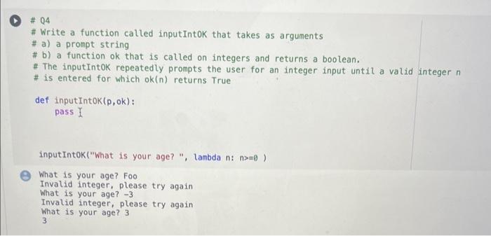 Solved \#04 \# Write a function called inputIntoK that takes | Chegg.com