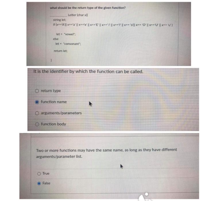 Solved What is the type of a function if it does not have a | Chegg.com