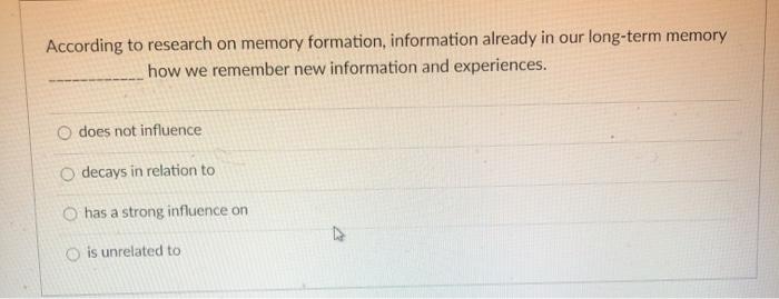 according to research on memory when studying for a test