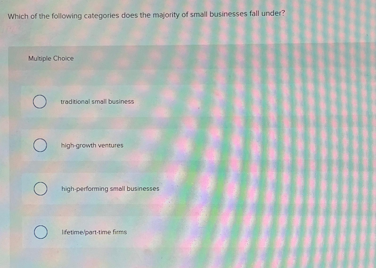 Solved Which of the following categories does the majority