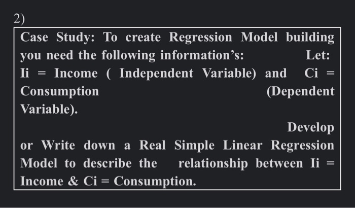 Solved 2) Case Study: To create Regression Model building | Chegg.com