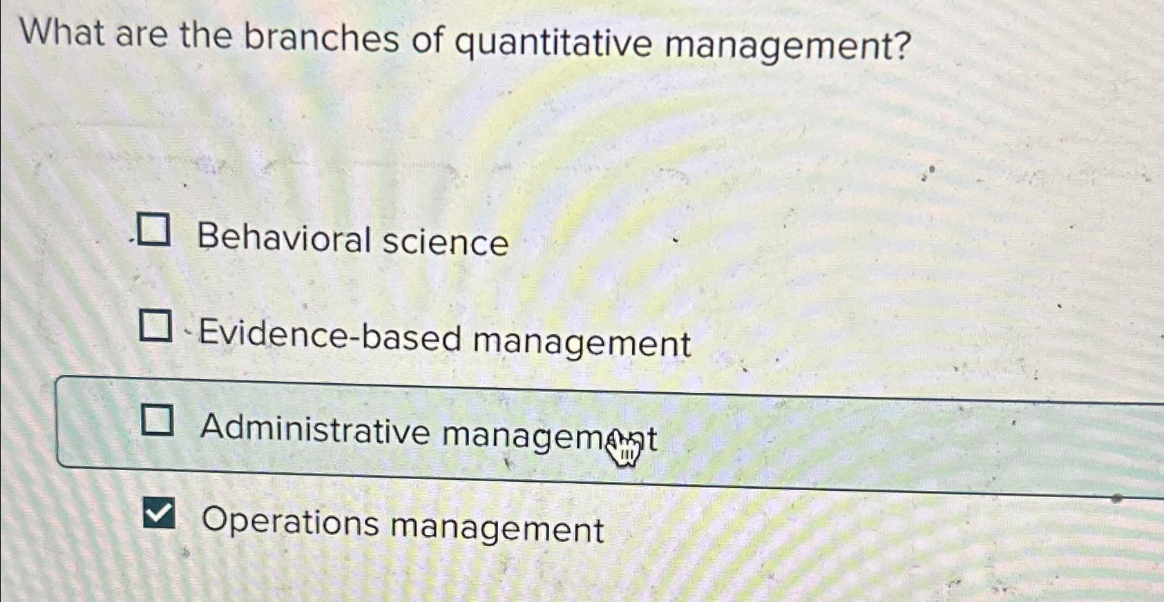 Solved What are the branches of quantitative | Chegg.com