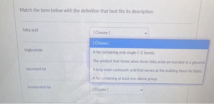Solved Match the structures below with the correct | Chegg.com