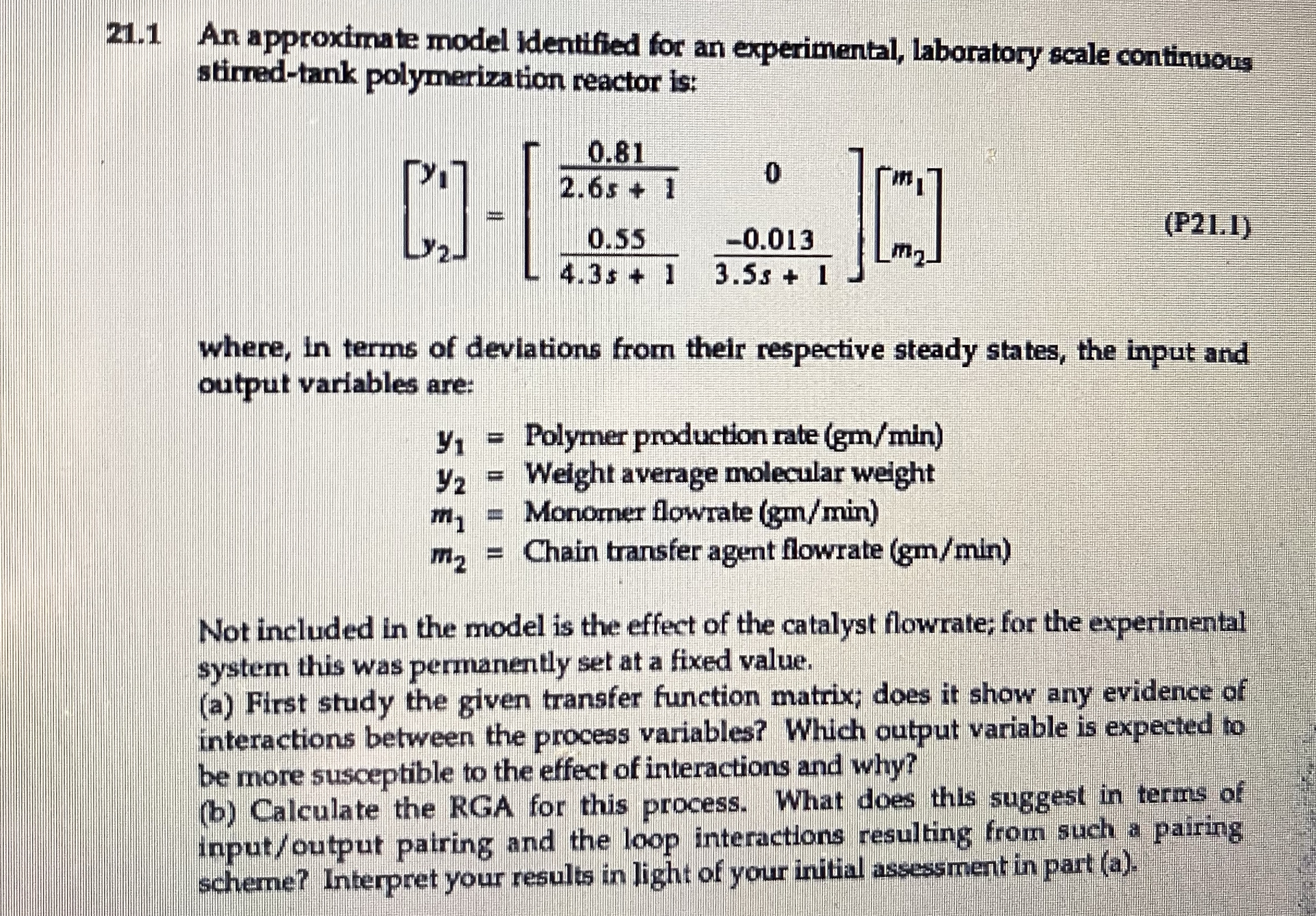 Solved 21.1 ﻿An approximate model identified for an | Chegg.com