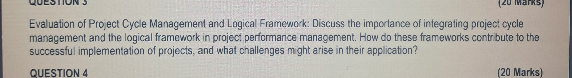Solved Evaluation of Project Cycle Management and Logical | Chegg.com
