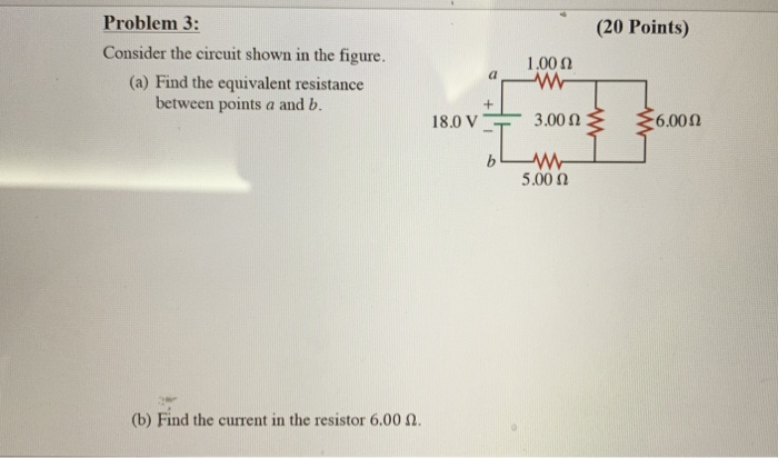 Solved (20 Points) Problem 3: Consider The Circuit Shown In | Chegg.com