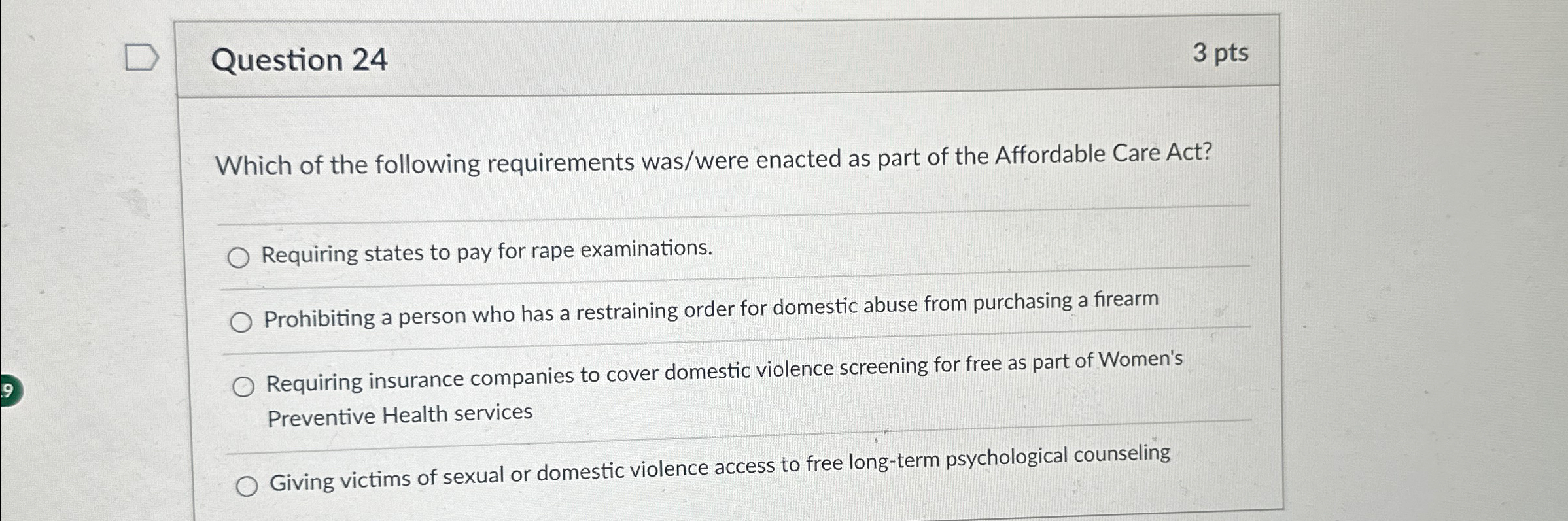 Solved Question 243 ptsWhich of the following requirements