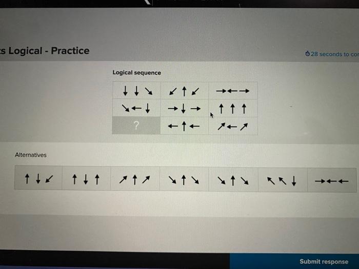 Solved explain the pattern in this question. which option | Chegg.com