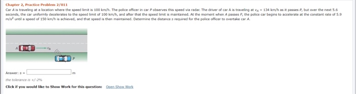 solved speeding violation classwork (work with a... Solved Chapter 2, Practice Problem 2/011 Car A is traveling | Chegg.com