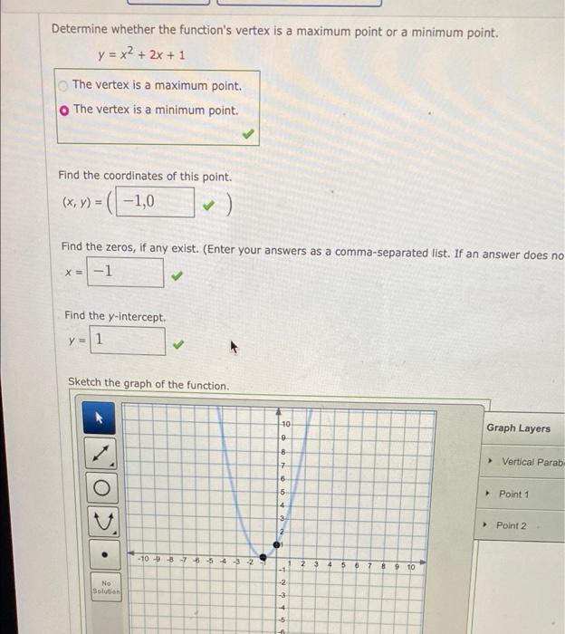 Solved Determine Whether The Function's Vertex Is A Maximum | Chegg.com