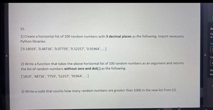 solved-15-1-create-a-horizontal-list-of-100-random-numbers-chegg