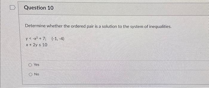 Solved Determine whether the ordered pair is a solution to | Chegg.com