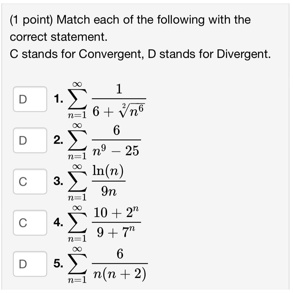 Solved 1 ﻿point ﻿match Each Of The Following With The