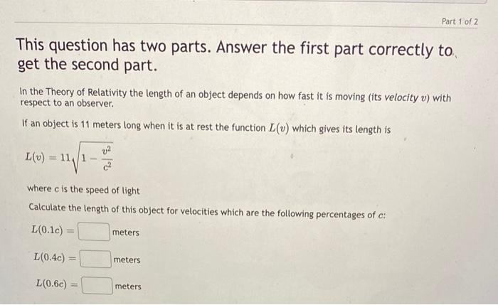 Solved This question has two parts. Answer the first part | Chegg.com