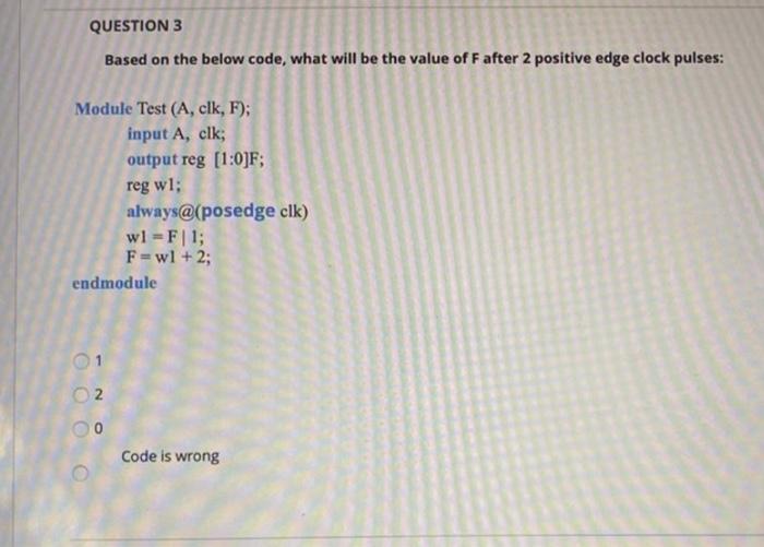 Solved QUESTION 3 Based on the below code, what will be the | Chegg.com
