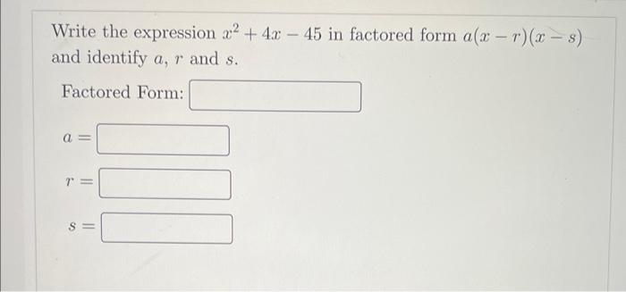 x 2 14x 45 in factored form