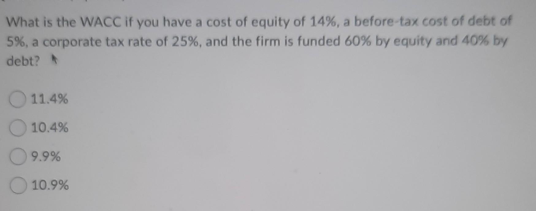 why after tax cost of debt in wacc