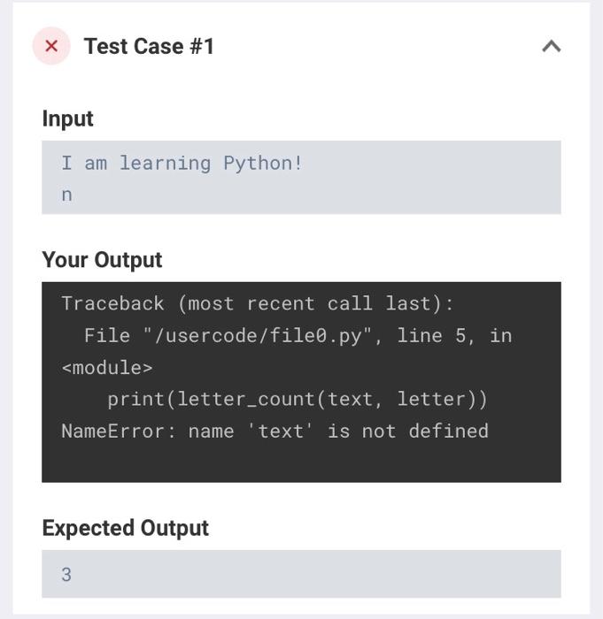 Solved Write a function, that takes a string and a letter as | Chegg.com