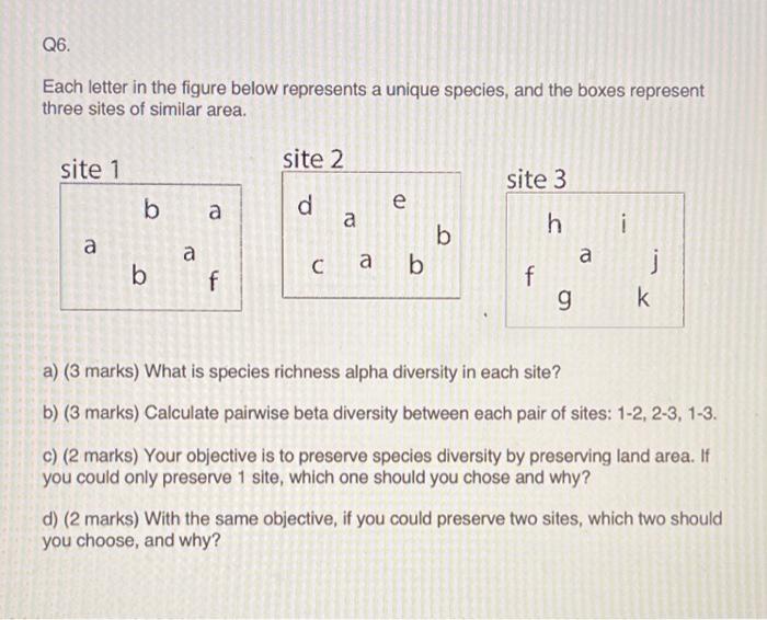 Solved Q6. Each letter in the figure below represents a | Chegg.com