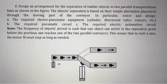Solved 1. Design an arrangement for the separation of | Chegg.com