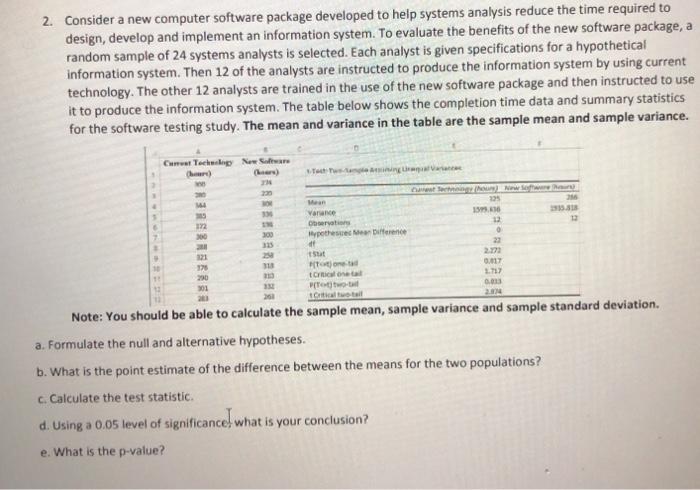 Solved 2. Consider a new computer software package developed | Chegg.com