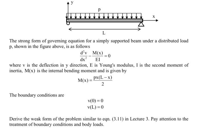 Solved P L The strong form of governing equation for a | Chegg.com