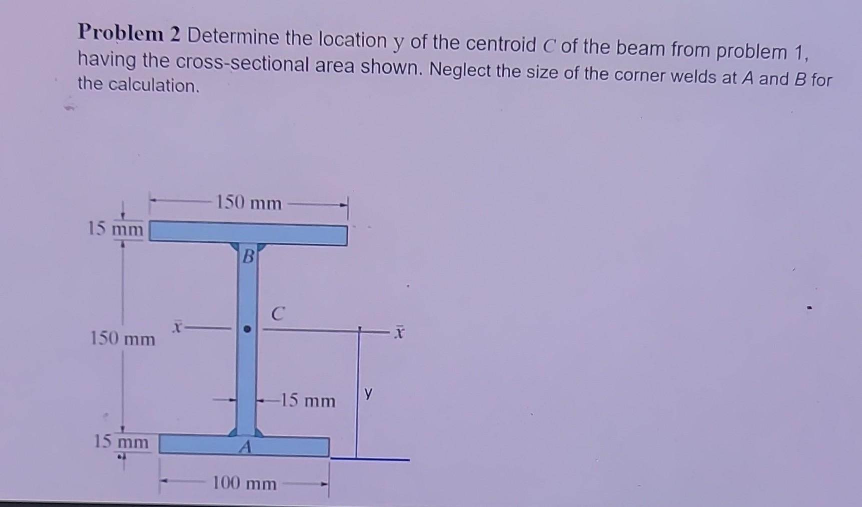 Solved Problem 2 Determine the location y of the centroid C | Chegg.com