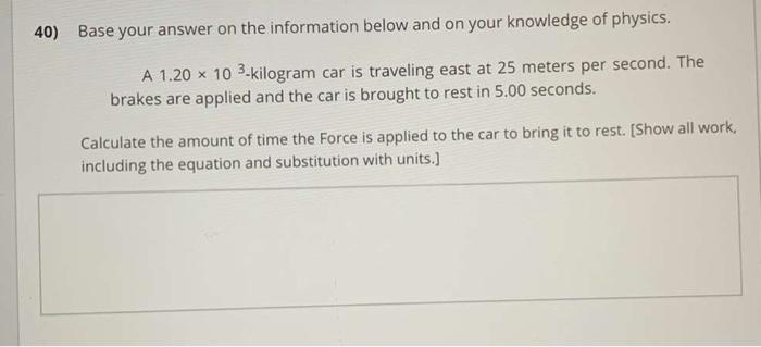 Solved Base your answer on the information below and on your | Chegg.com