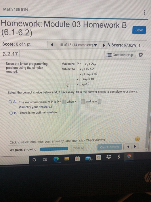 Solved Math 135 01H Homework: Module 03 Homework B (6.1-6.2) | Chegg.com