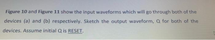 Solved Figure 10 and Figure 11 show the input waveforms | Chegg.com