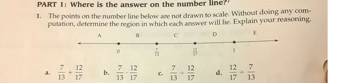 Solved PART 1: Where is the answer on the number line?'The | Chegg.com