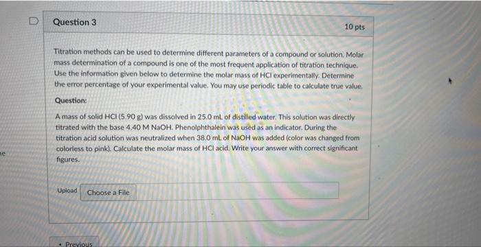 Solved Titration methods can be used to determine different | Chegg.com