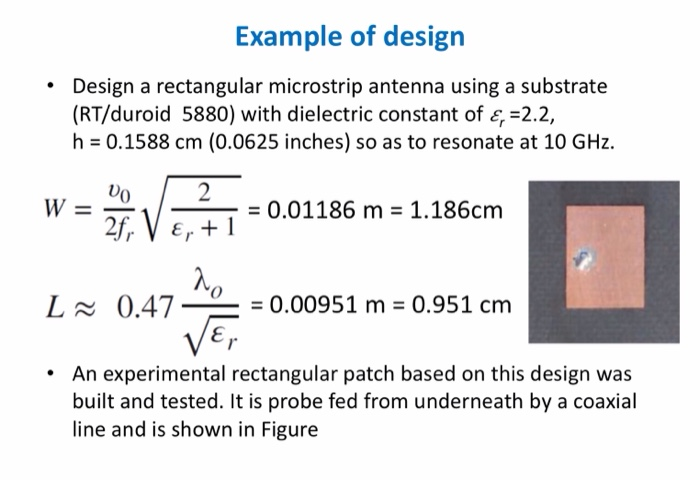 Solved Design A Rectangular Microstrip Patch Antenna To