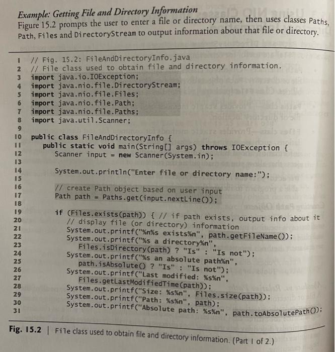 Solved Example: Getting File and Directory Information | Chegg.com