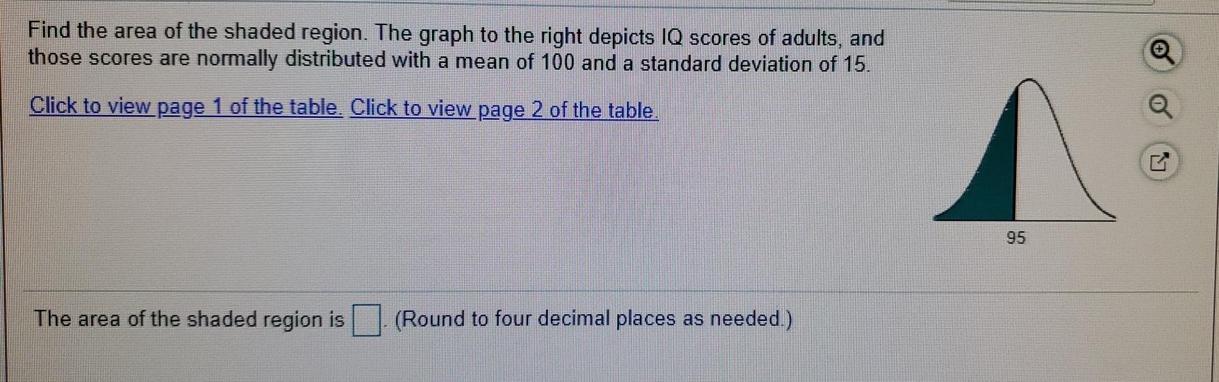 Solved Standard Normal Probabilities Table entry Table | Chegg.com