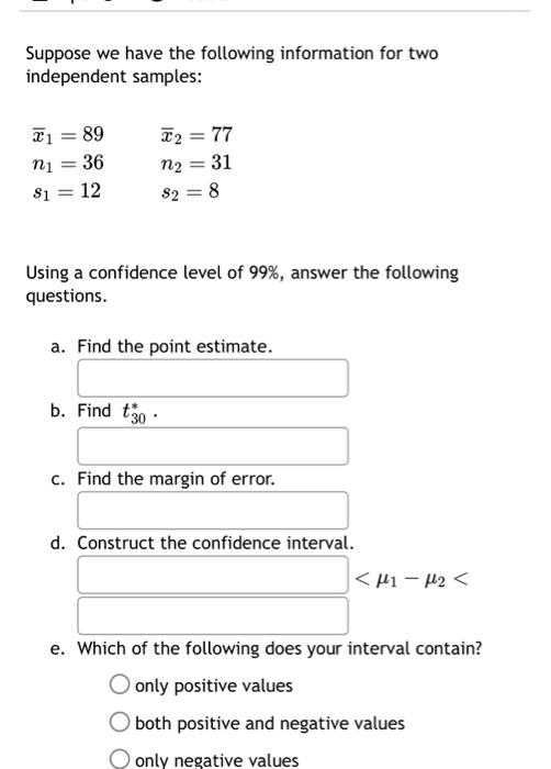 Solved Suppose we have the following information for two | Chegg.com