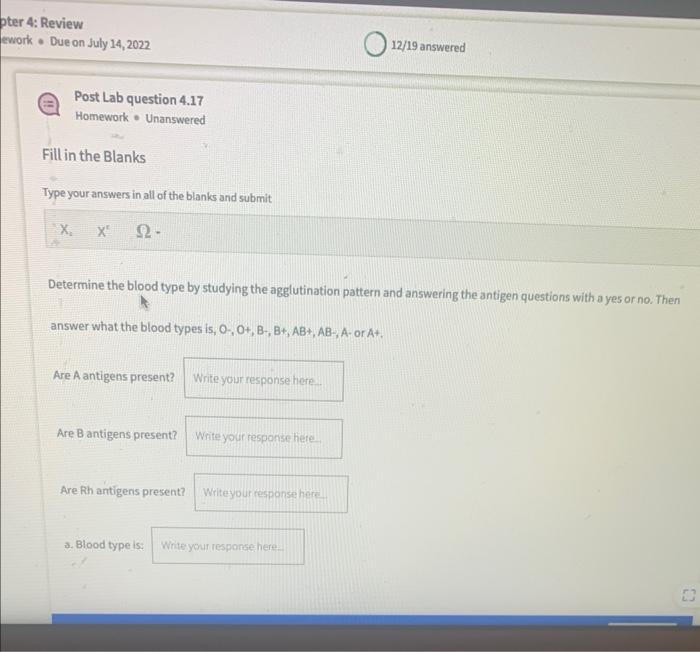 Solved Post Lab question 4.17 Homework Unanswered Fill in | Chegg.com