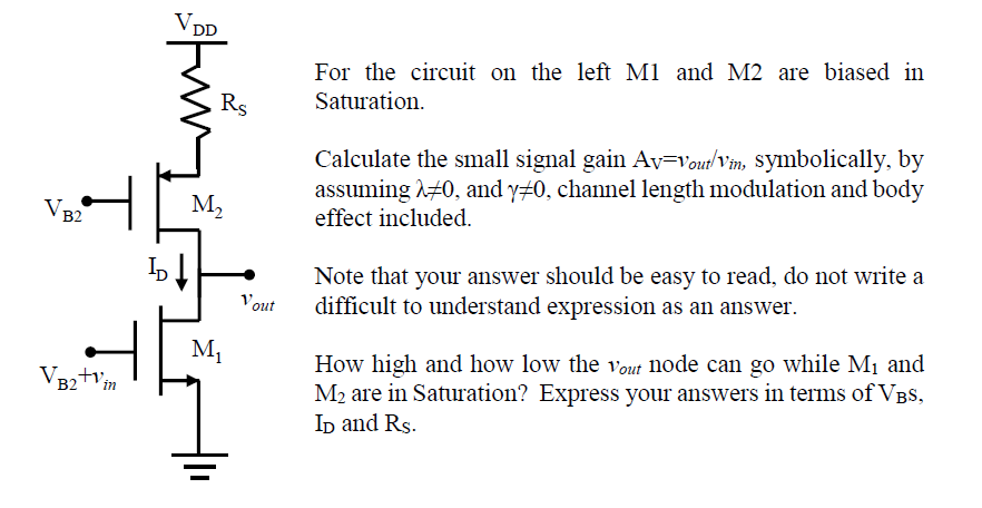 Solved MOSFET Circuit Problem Please solve itFor the circuit | Chegg.com