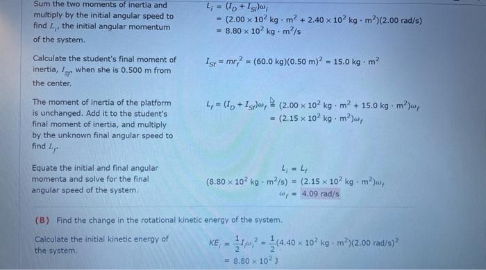 Solved GOAL Apply conservation of angular momentum while | Chegg.com