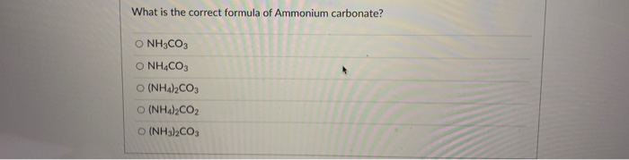 Carbonate formula ammonium The Formula