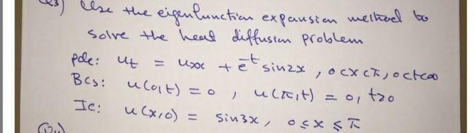 Solved 63 Use the eigen function expansion method to solve | Chegg.com