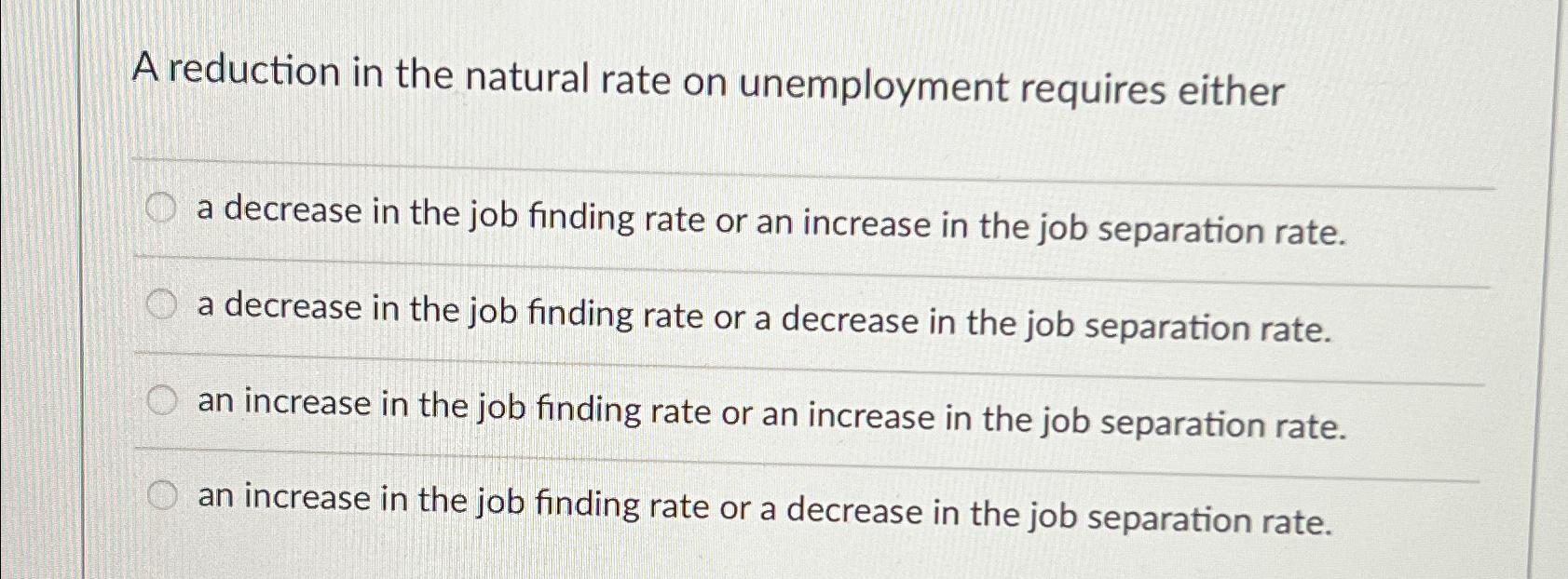 Solved A reduction in the natural rate on unemployment | Chegg.com