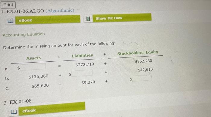 Solved Print 1. EX.01-06.ALGO (Algorithmic) eBook Accounting | Chegg.com