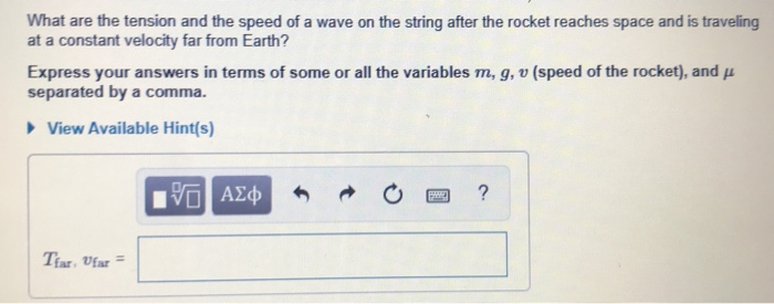 Solved What are the tension and the speed of a wave on the Chegg