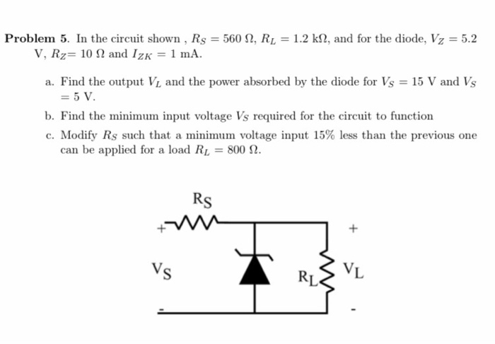 Solved Problem 5 In The Circuit Shown Rs 560 12 R1 Chegg Com