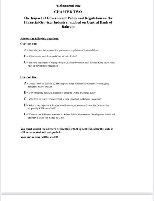 Assignment One Chapter Two The Impact Of Government Chegg Com